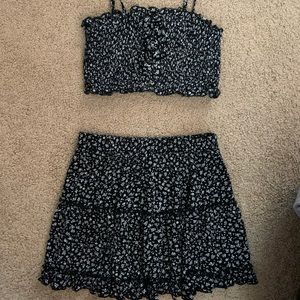 Two piece set with top and skirt